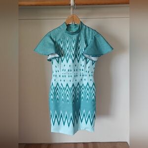 Teal Patterned Dress